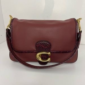 Coach Soft Tabby with snakeskin trim